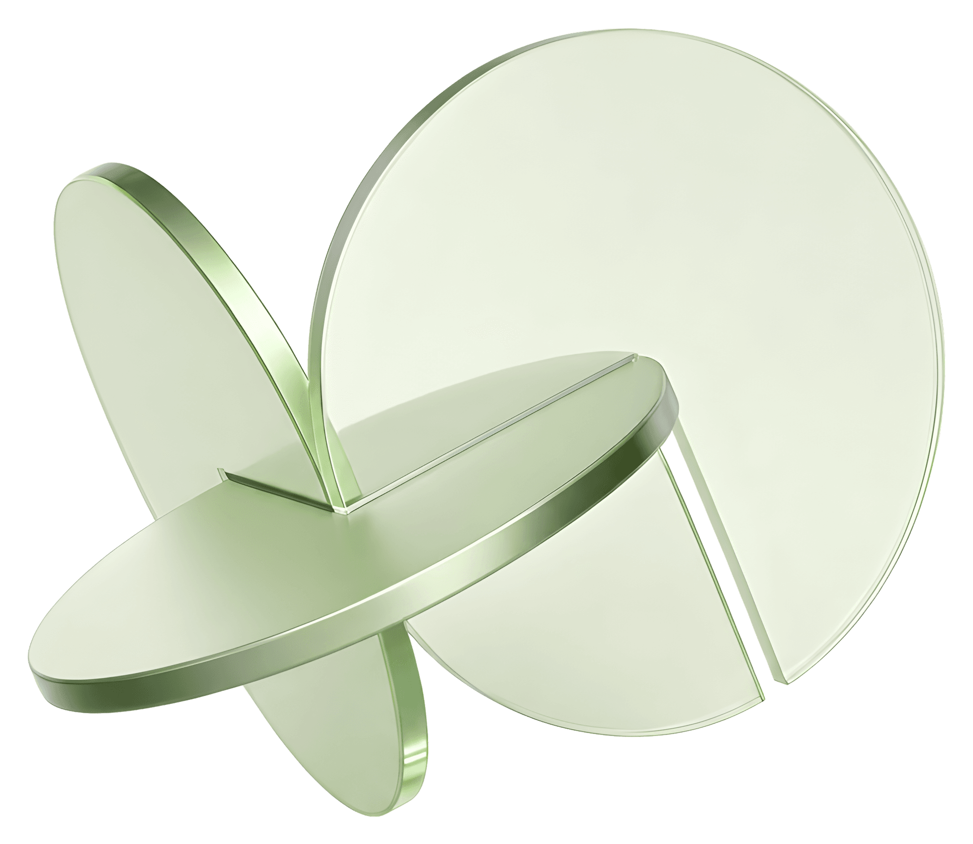 Translucent glass discs, an abstract representation of DeepC's layered specialist agents